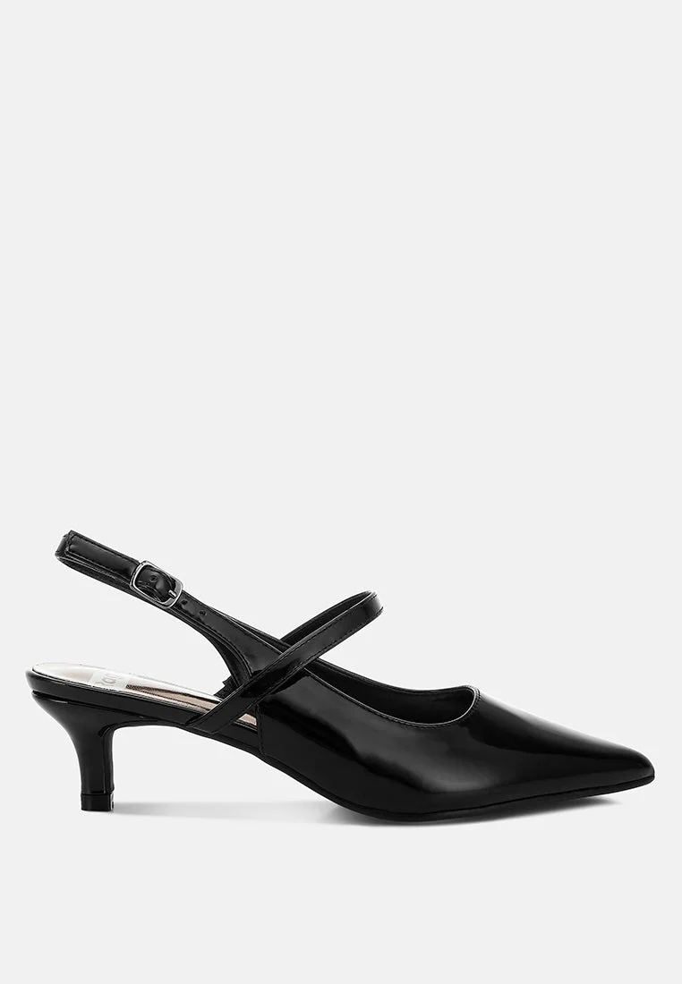 Abloom Kitten Heel Slingback Sandals - Image 13