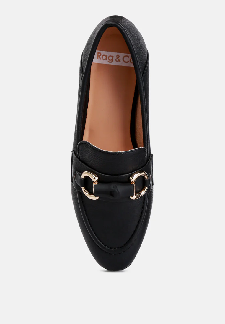 Asher Horsebit Embellished Loafers In Black - Image 6