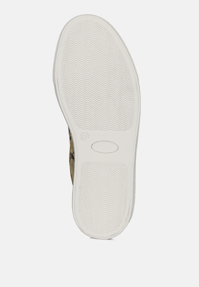 ASHFORD Snake Print Handcrafted Sneakers - Image 7