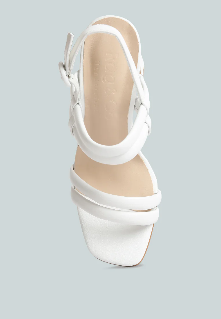 Avianna White Slim Block Heel Sandal - Image 6