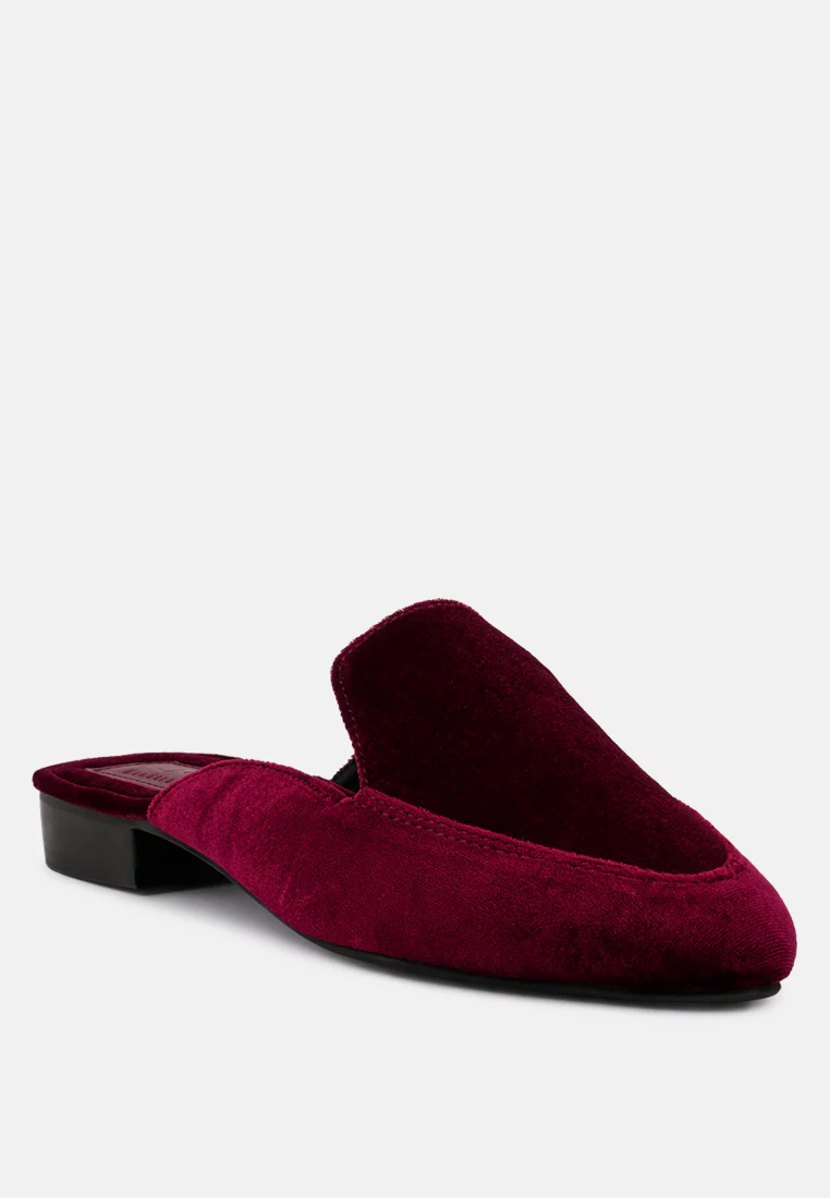 BATISTE Burgundy Velvet Handcrafted Mules - Image 2