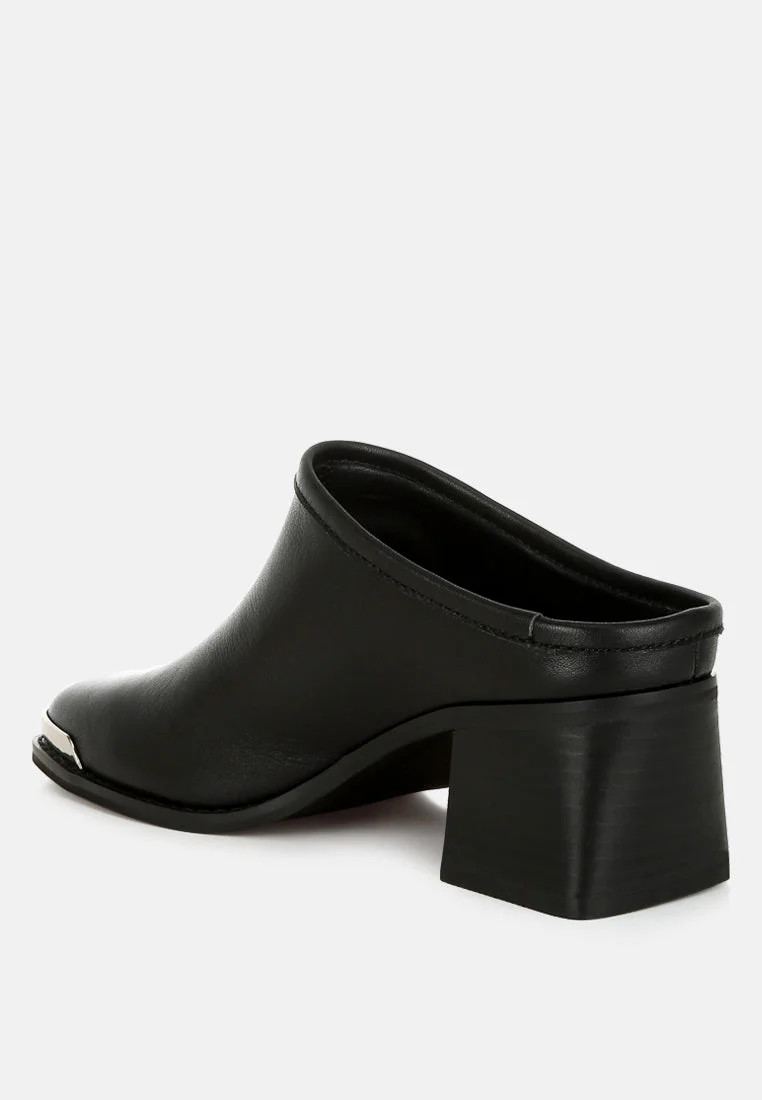 Bottani Genuine Leather Slip-On Mules - Image 13