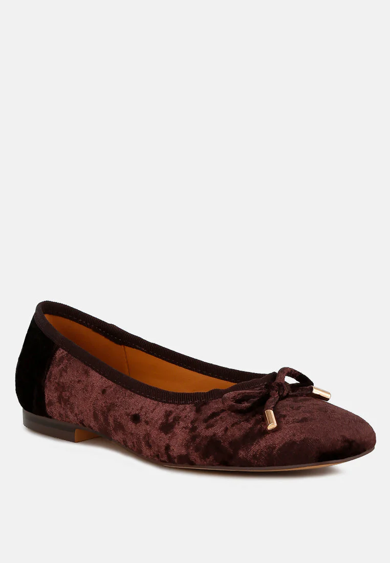 Buckrose Velvet Bow Ballerinas - Image 3