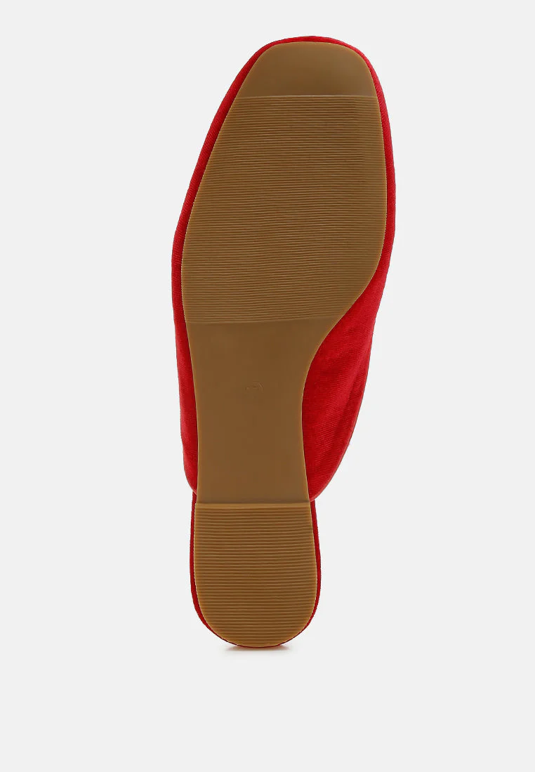 Cardinal Tassel Detail Velvet Mules - Image 16