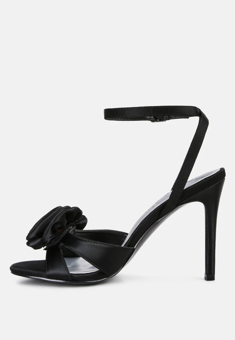 CHAUMET Black Rose Bow Embellished Sandals - Image 3