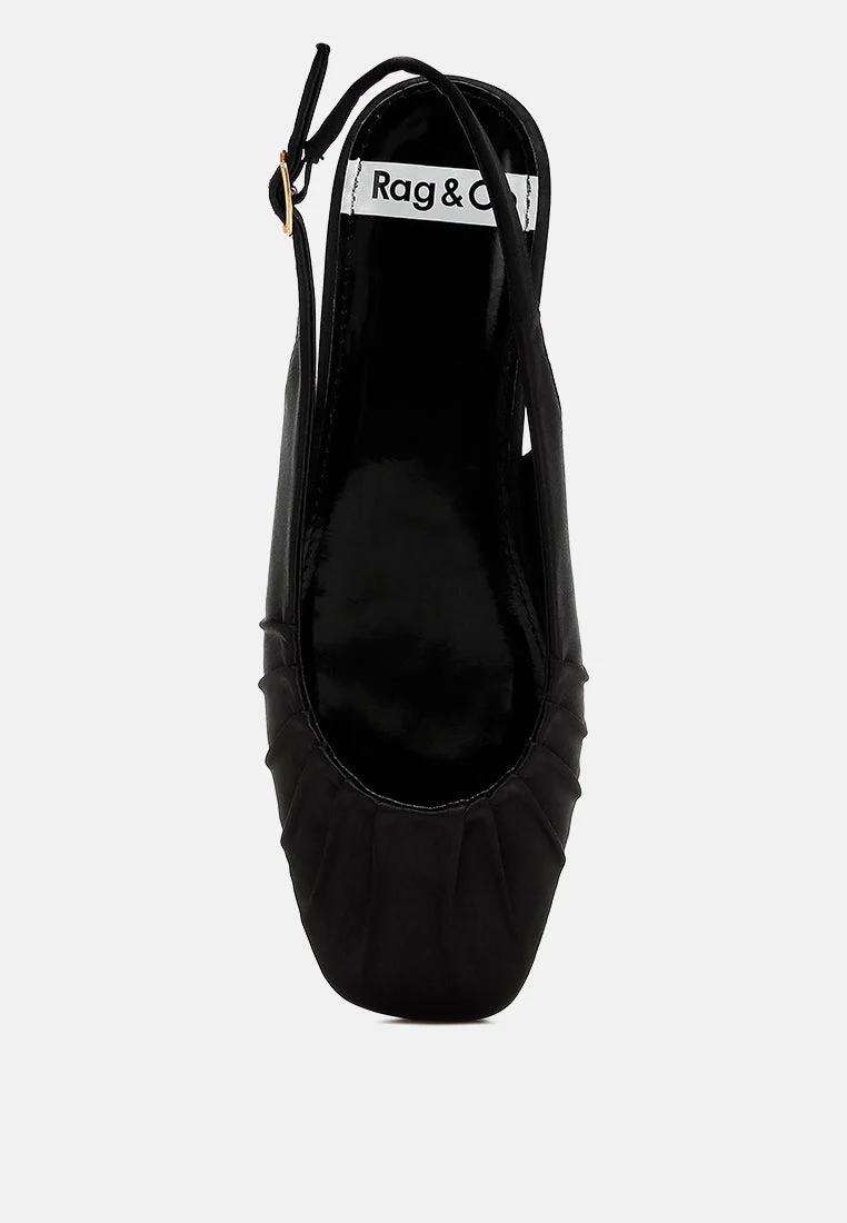 Cheeni Satin Square Toe Flat Slingbacks - Image 17