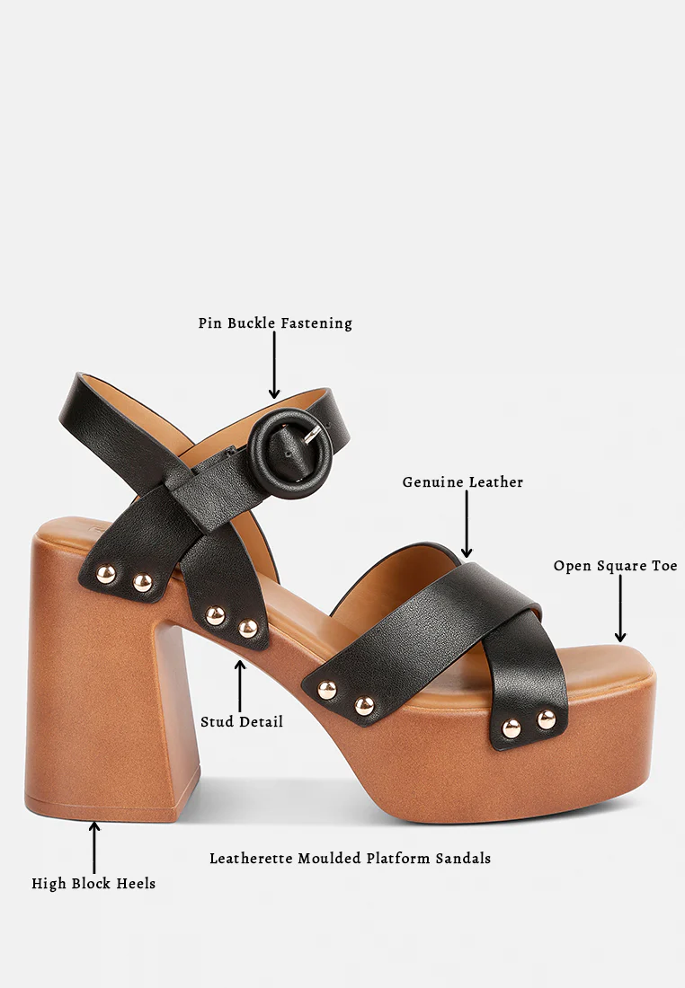 CRISTINA Cross Strap Embellished Heels in Black - Image 7