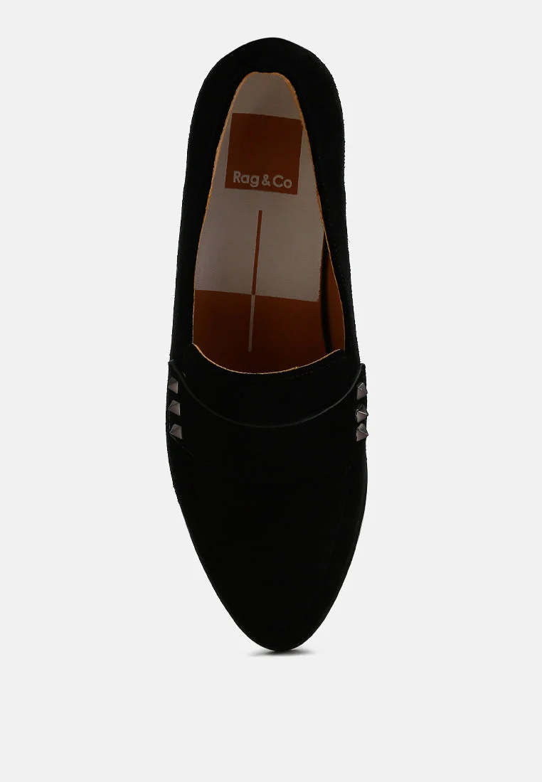 Durance Studded Genuine Suede Loafers - Image 11