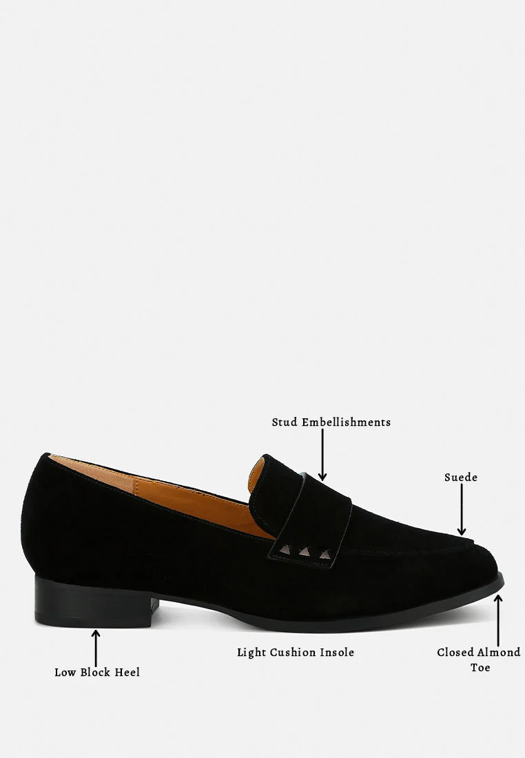 Durance Studded Genuine Suede Loafers - Image 13