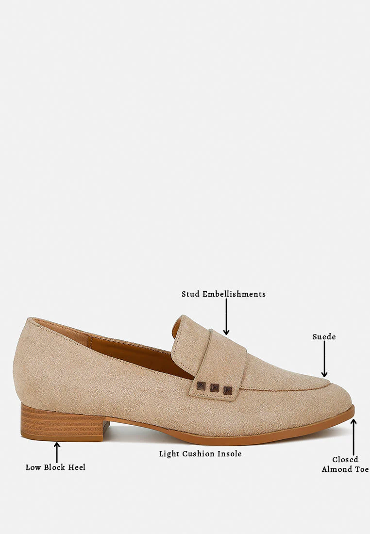 Durance Studded Genuine Suede Loafers - Image 7