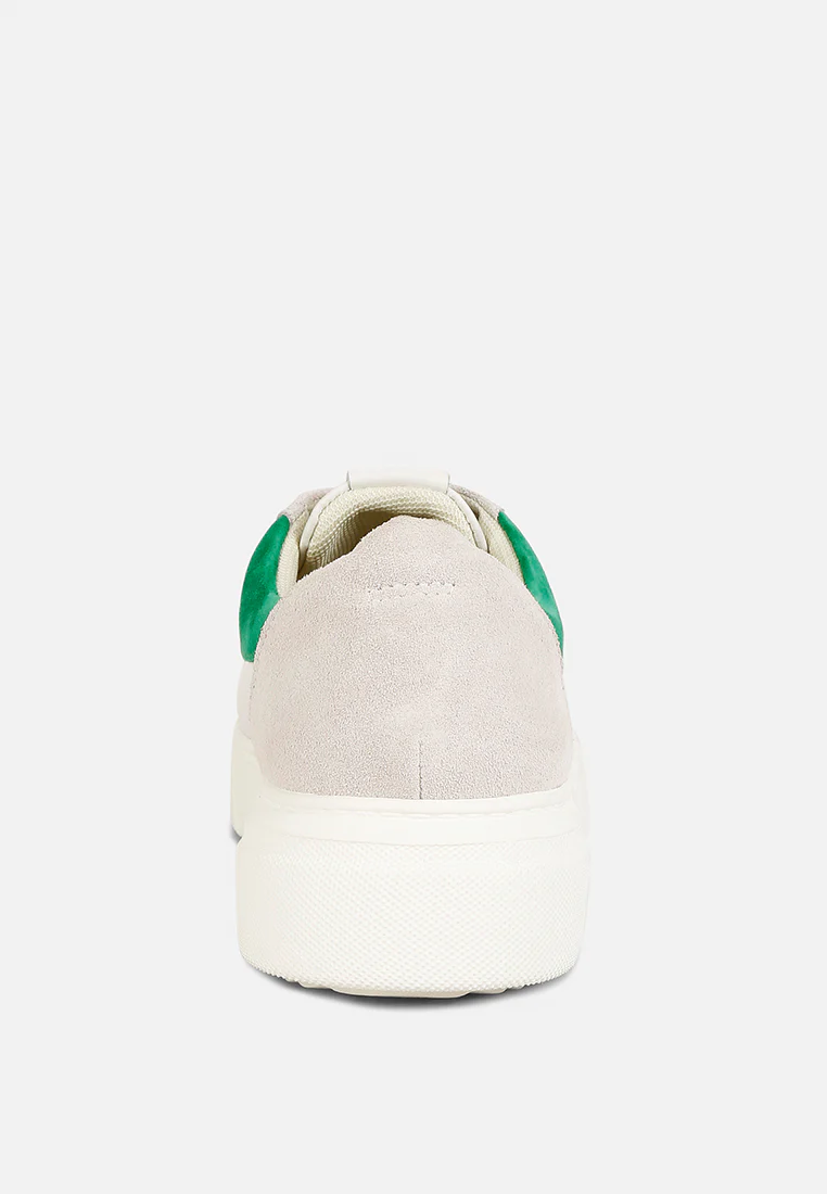 ENDLER Color Block Leather Sneakers in Green - Image 5