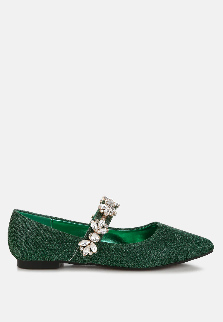 Flavia Diamante Brooch Glitter Ballerinas - Image 6