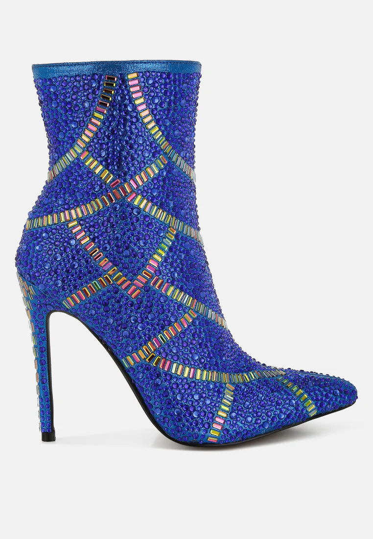 High Roller Rhinestones Embellished Stiletto Boots - Image 6