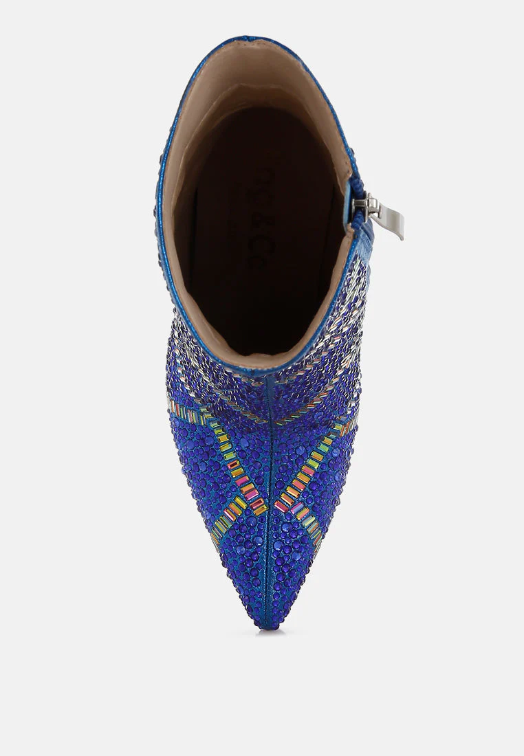 High Roller Rhinestones Embellished Stiletto Boots - Image 9