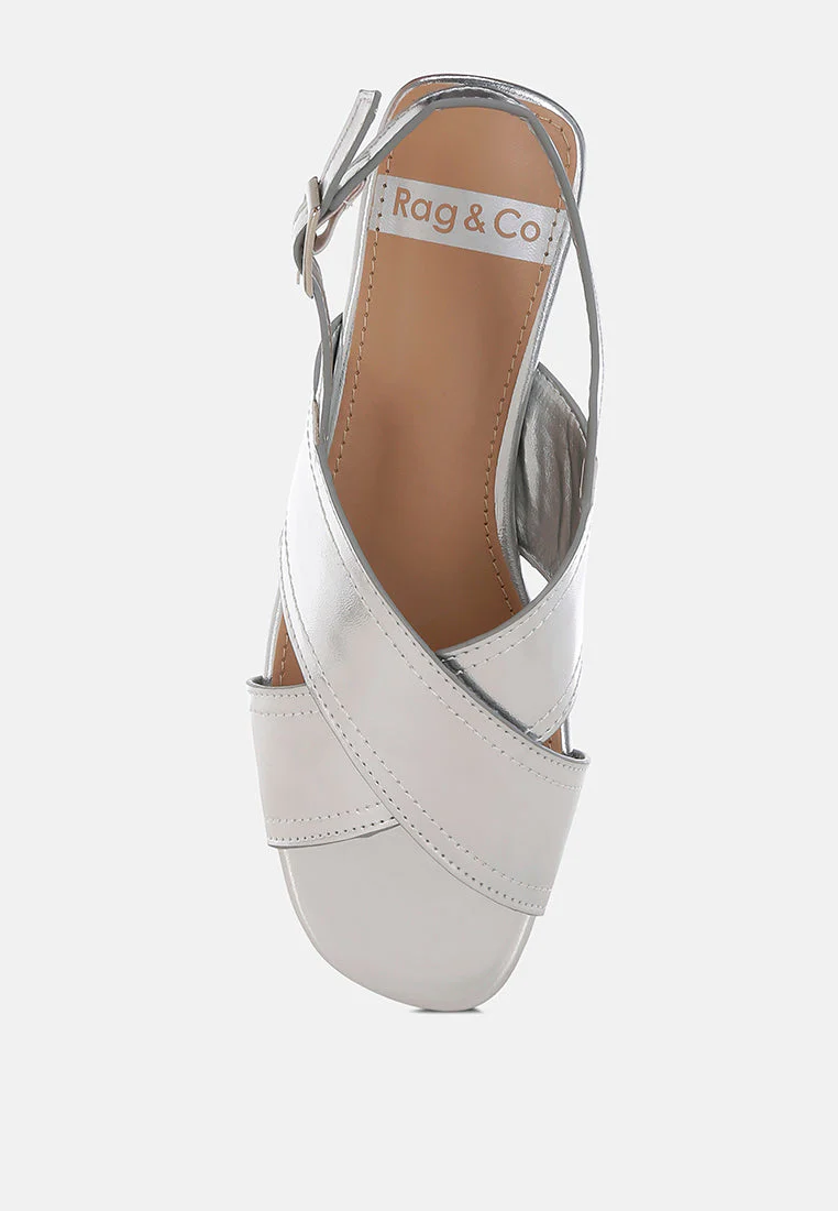 Kanon Metallic Pleather Criss-Cross Flats - Image 12