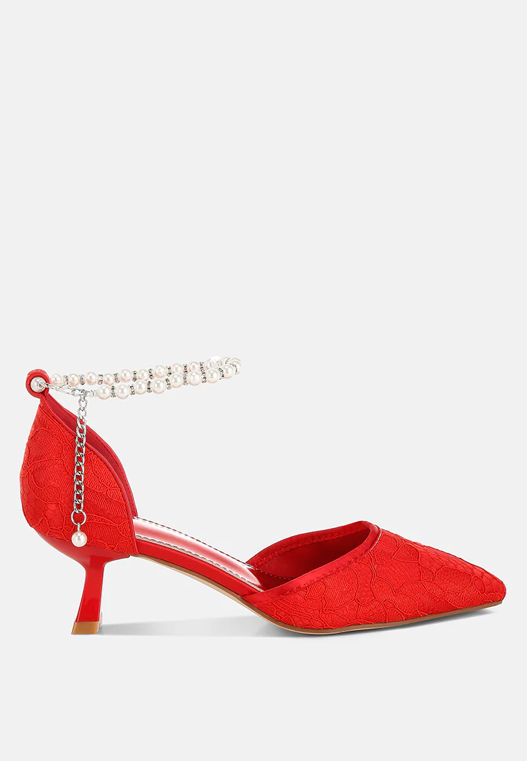 Laika Lace Kitten Heel Sandals - Image 3