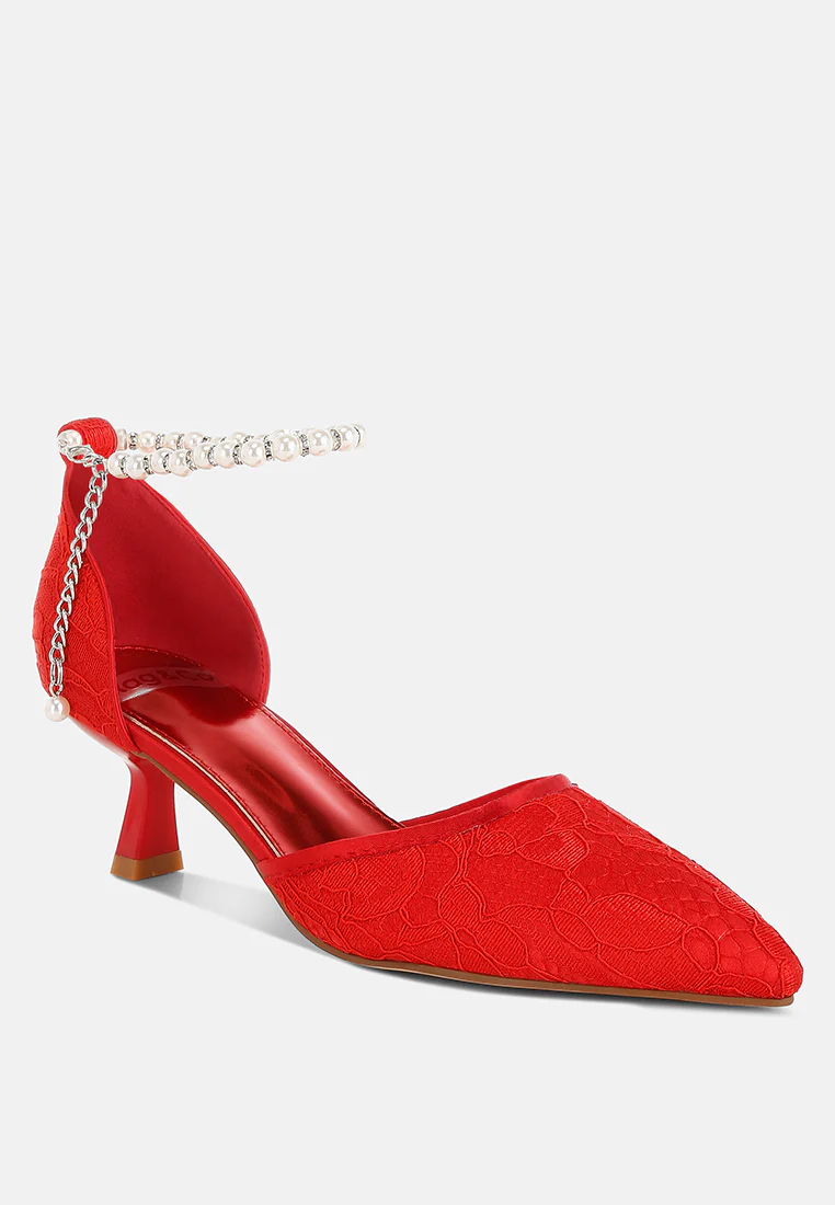 Laika Lace Kitten Heel Sandals - Image 5