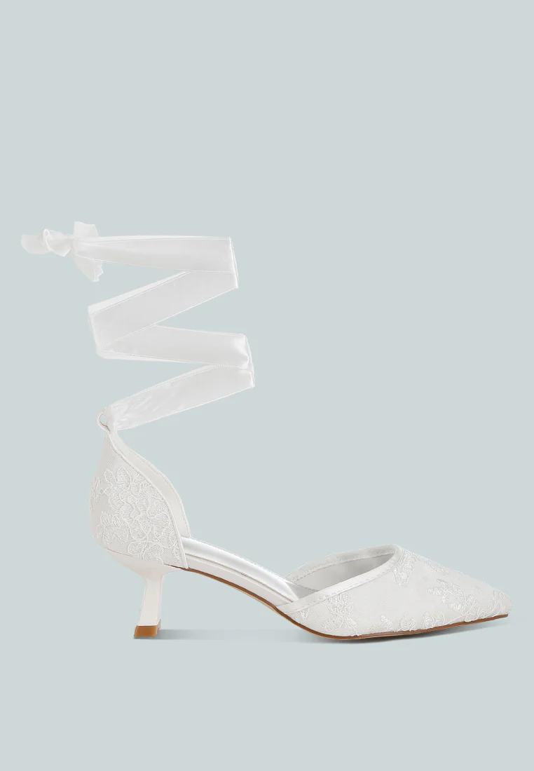 Laika Lace Kitten Heel Sandals - Image 9