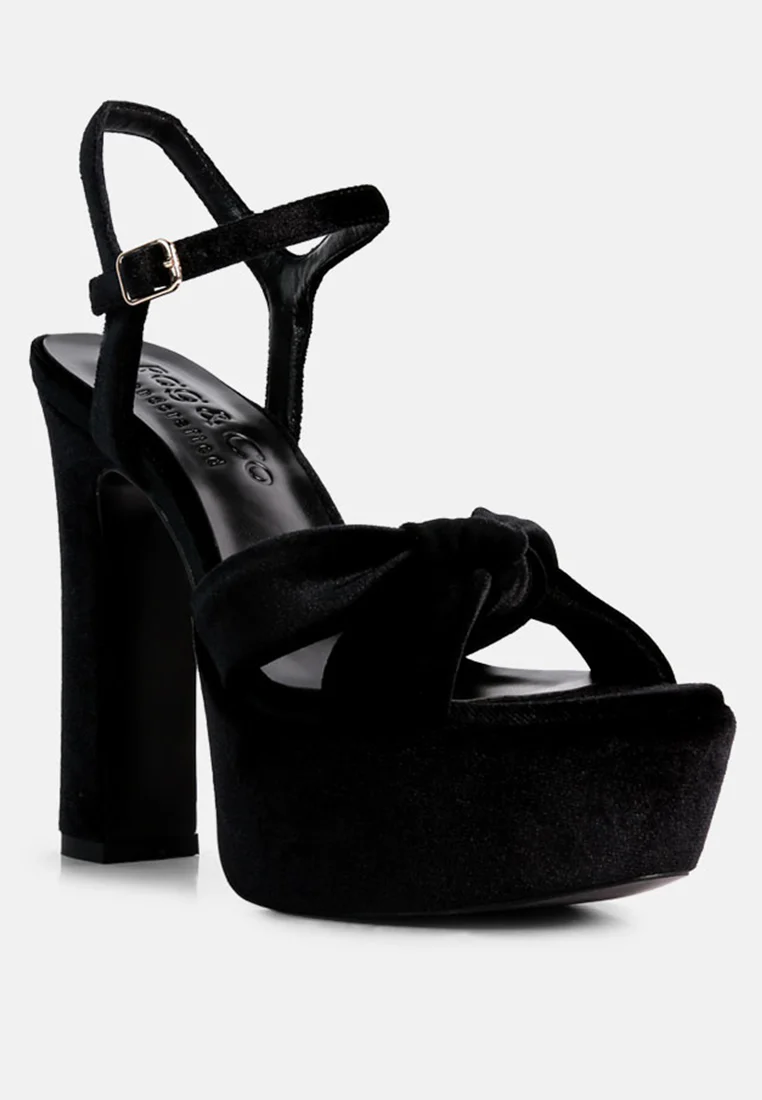 LIDDEL Black Platform Heel Sandals - Image 2