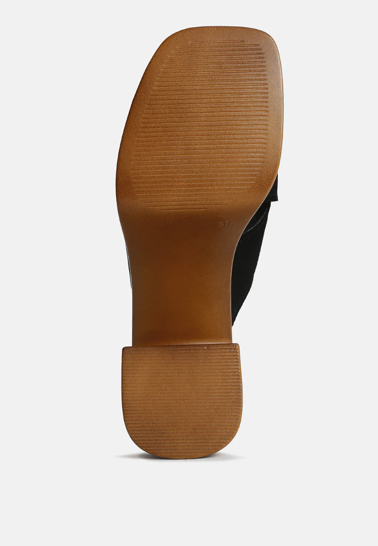 MATRIX Criss Cross Strap Block Heel Sandals in Black - Image 7