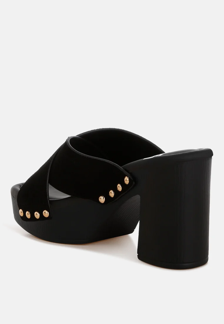 Womens Mearsk Genuine Suede Leather Clogs - Image 21