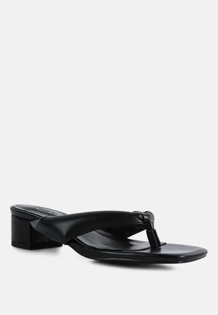 MEMESTAR Black Low Heel Thong Sandals - Image 2