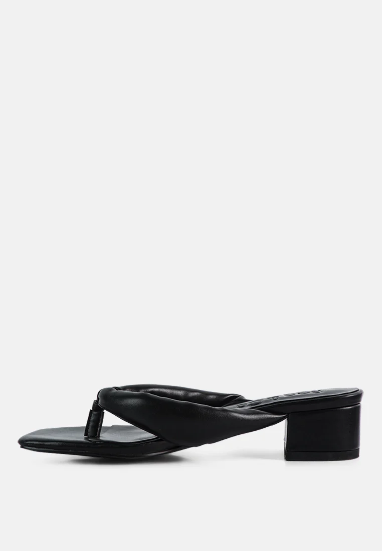 MEMESTAR Black Low Heel Thong Sandals - Image 3