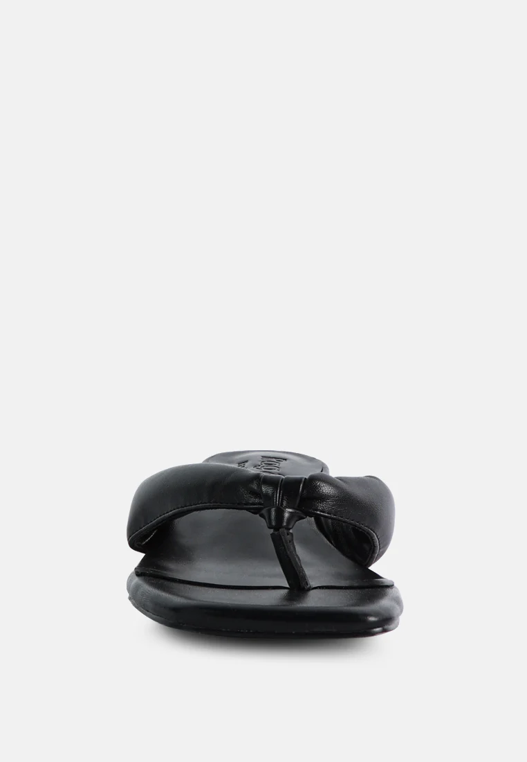 MEMESTAR Black Low Heel Thong Sandals - Image 4