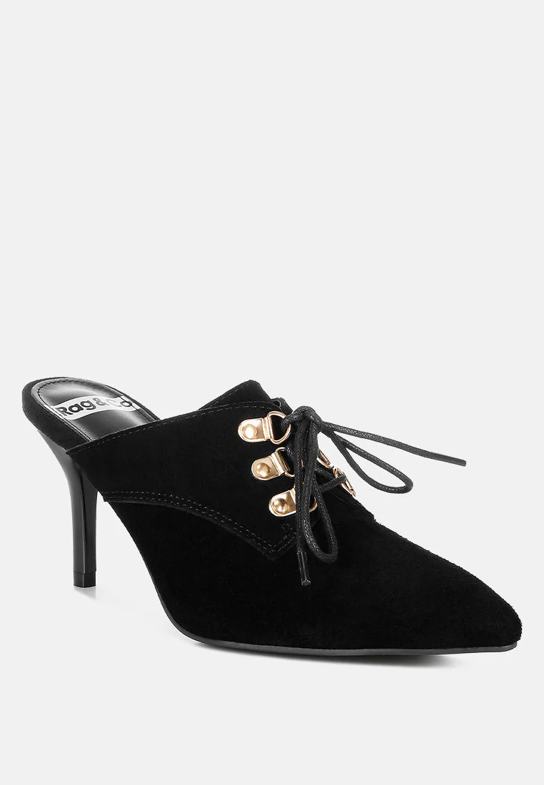 Miladi Genuine Suede Leather Stiletto Mules - Image 8