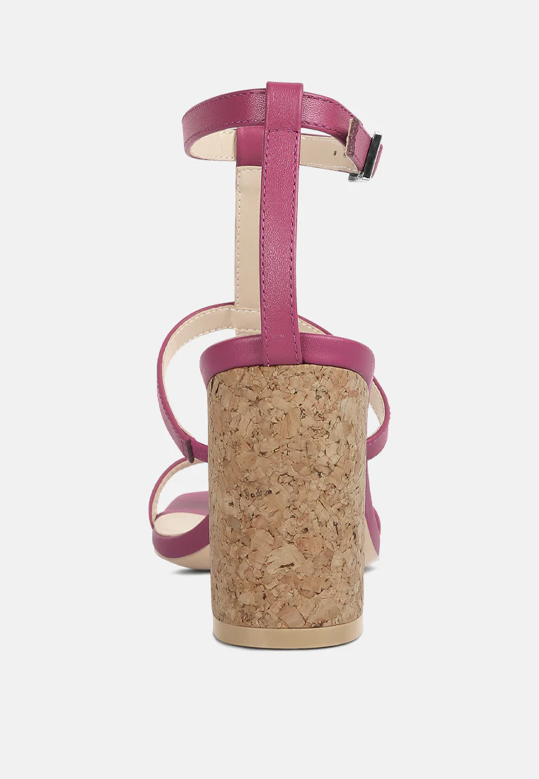 MIRABELLA Open Square Toe Block Heel Sandals in Fuchsia - Image 5