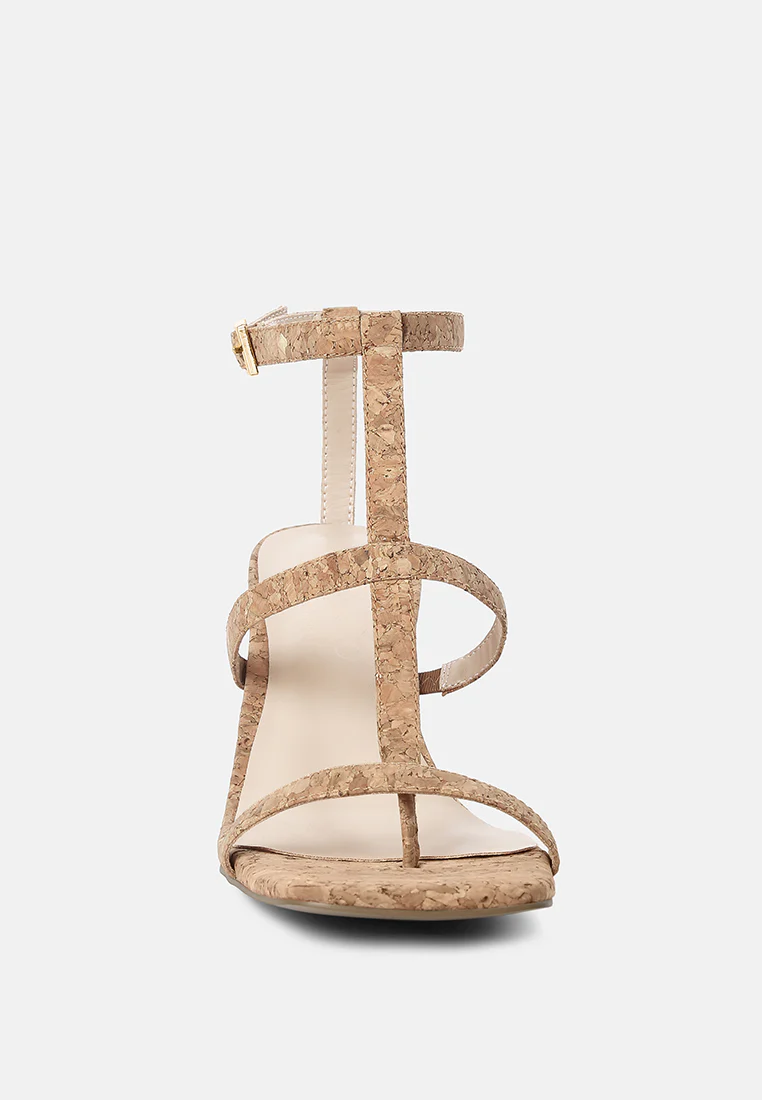 MIRABELLA Open Square Toe Block Heel Sandals in Natural - Image 3