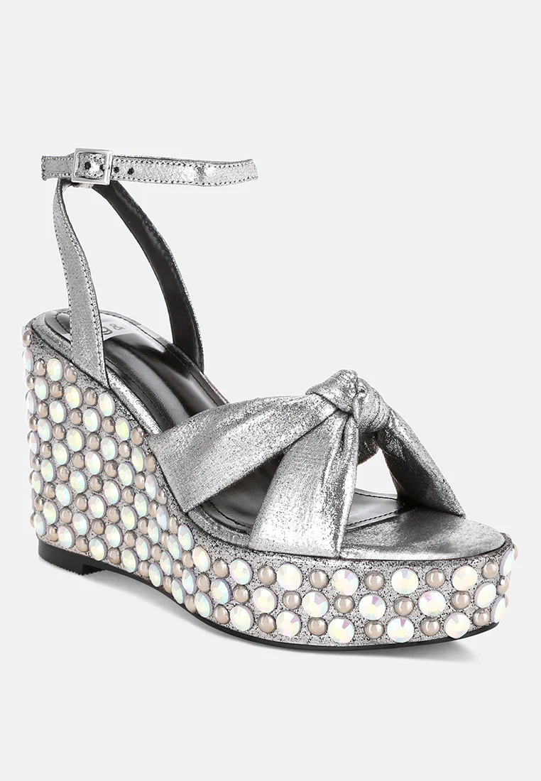 Moondot Embellished Wedge Heel Sandals - Image 7