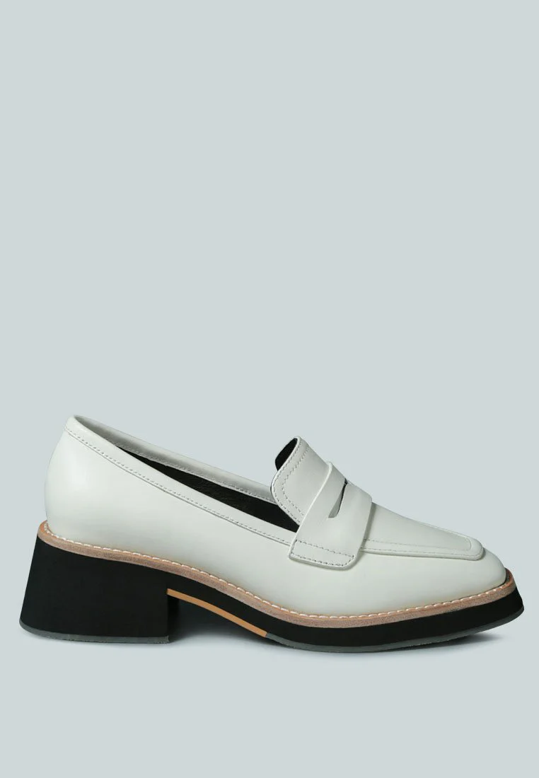 MOORE Lead lady Loafers in White - Image 2