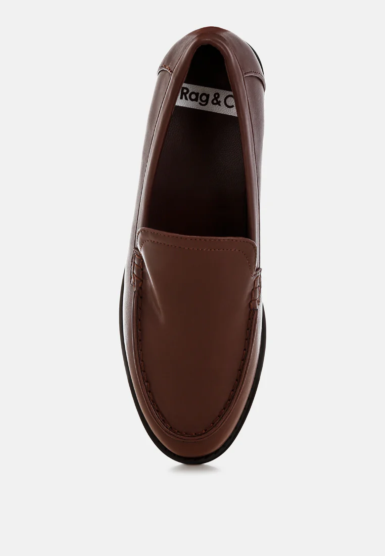 Ninto Low Heel Pleather Loafers - Image 4