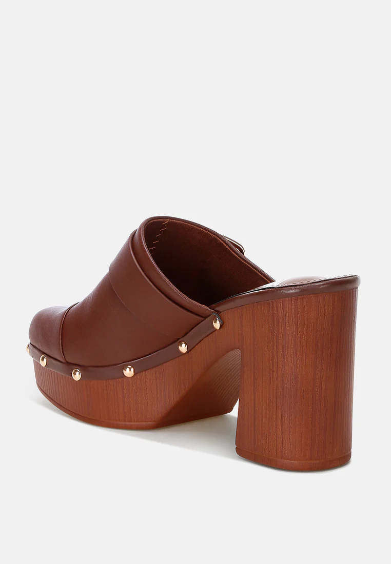 Octave Closed Square Toe Heel Mules - Image 3