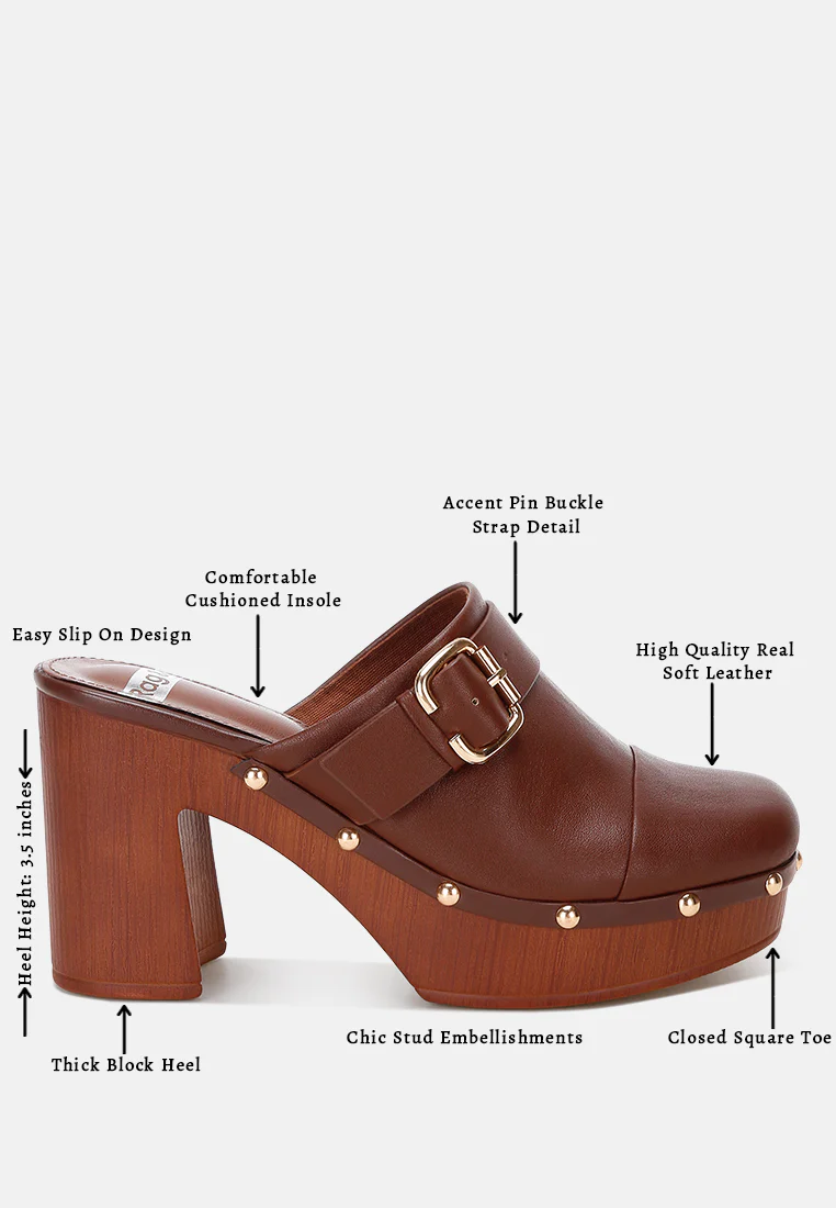 Octave Closed Square Toe Heel Mules - Image 6