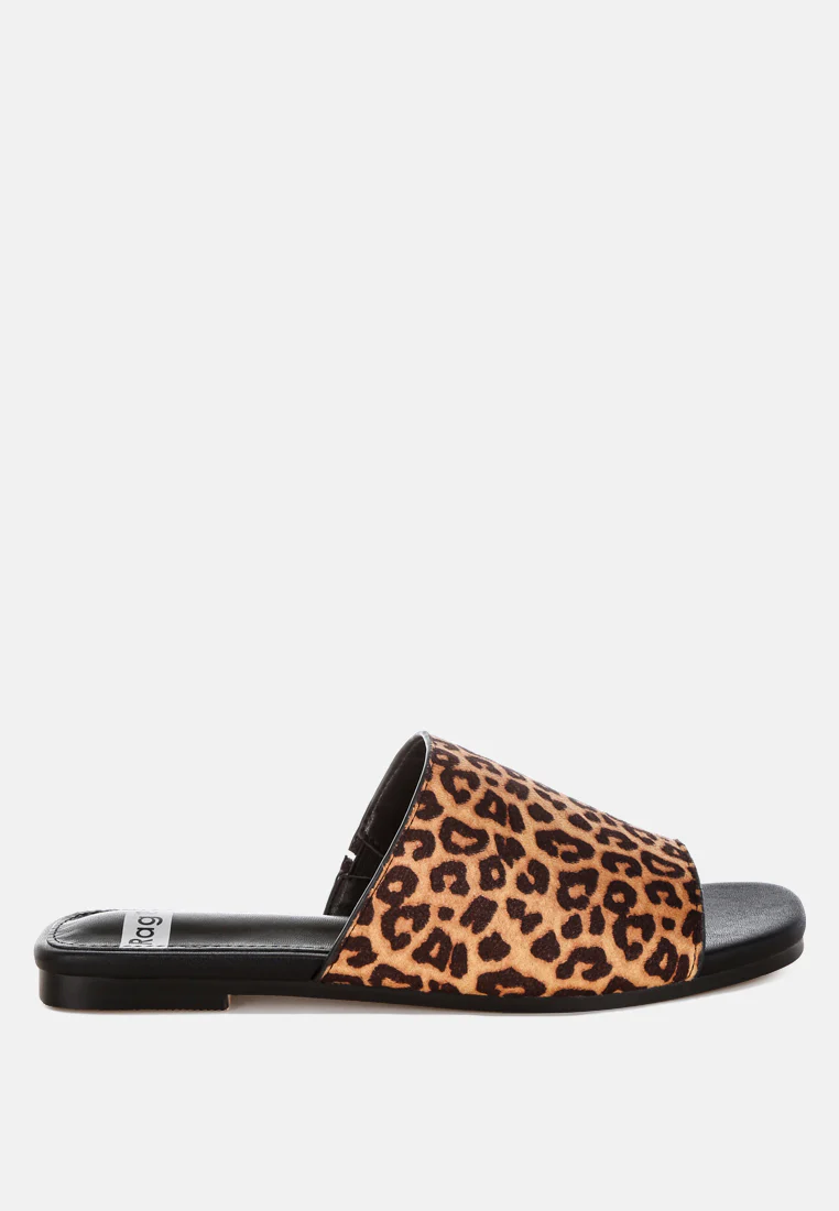 Panthera Leopard Print Slider Flats