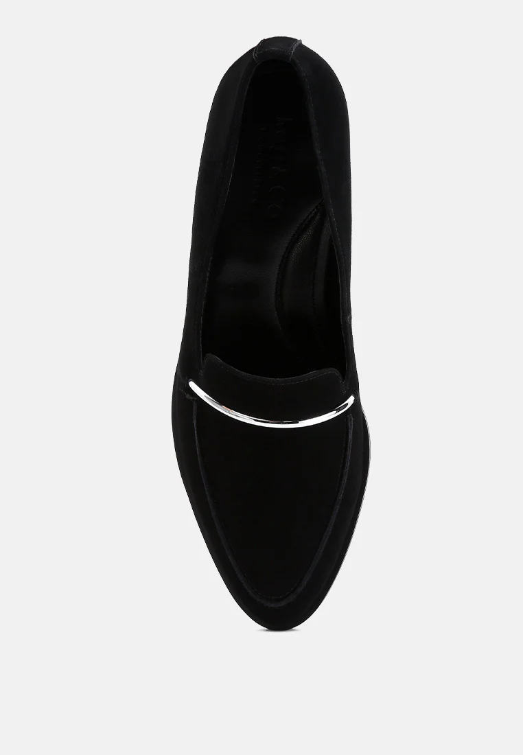 PAULINA Black Suede Leather Loafers - Image 6
