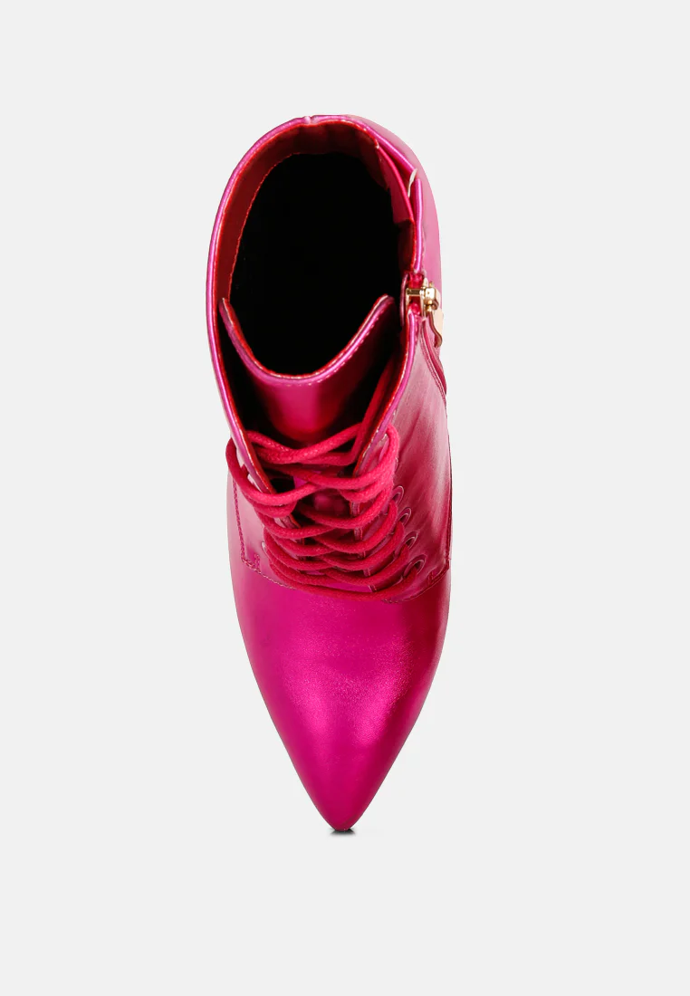 PIET Fuchsia Metallic Stiletto Ankle Boot - Image 6