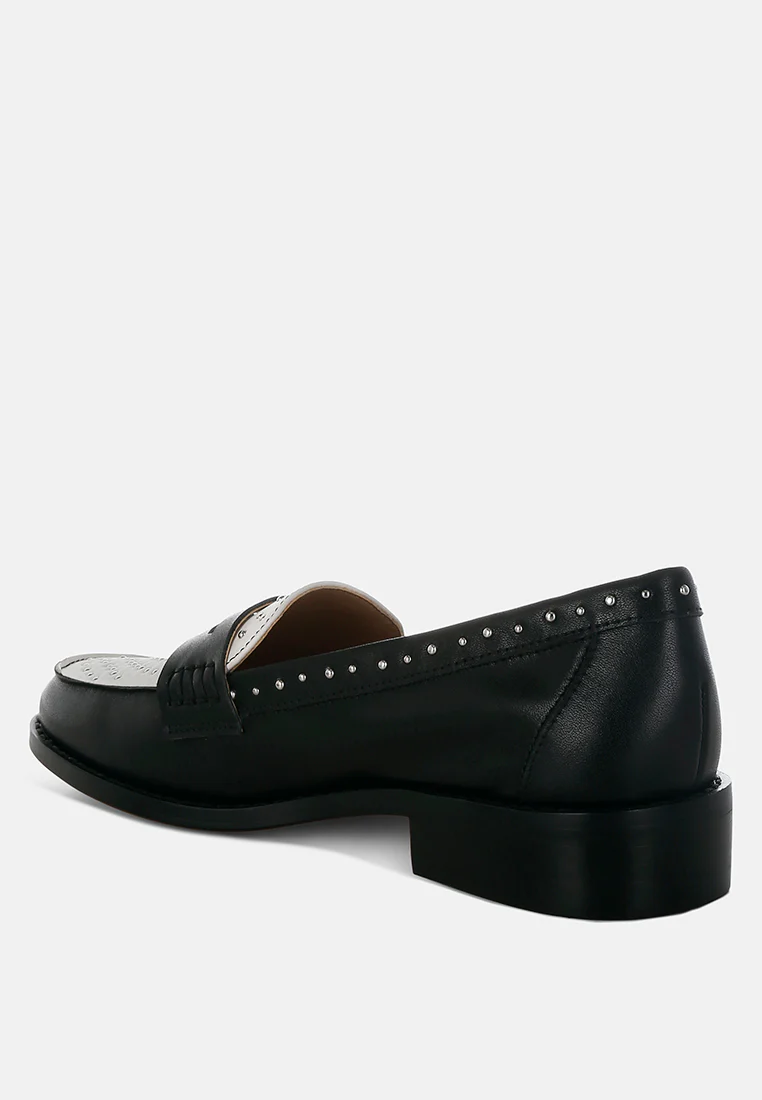 Raisa Stud Embellished Penny Loafers - Image 4