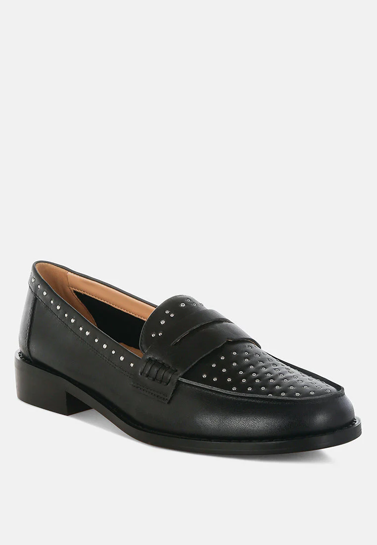 Raisa Stud Embellished Penny Loafers - Image 9