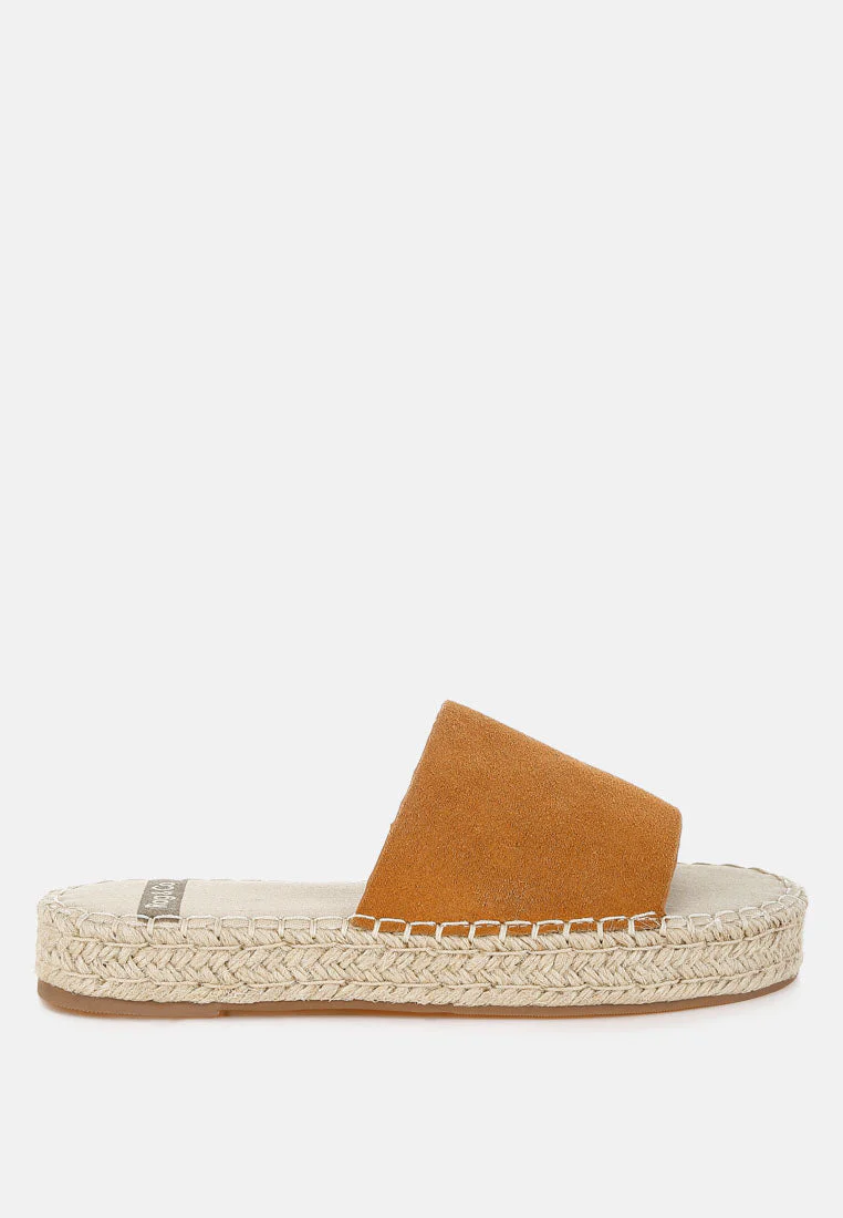 Huntra Real Soft Leather Espadrille Flatforms