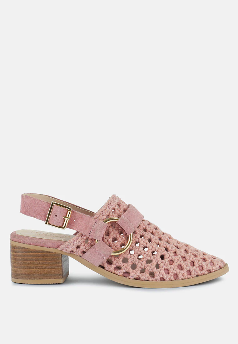 ROSALIE Pink Block Heeled Sandal - Image 2