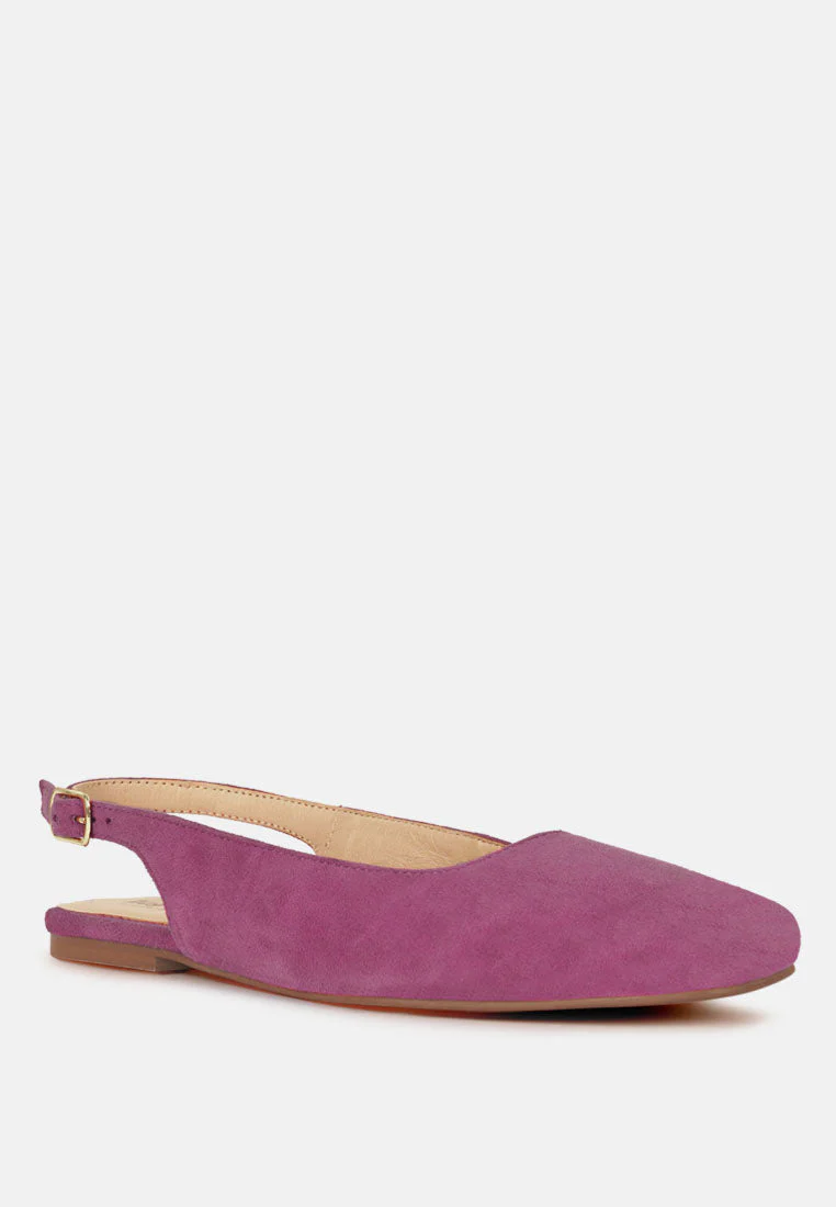 Sozani Genuine Suede Leather Slingback Flats - Image 8