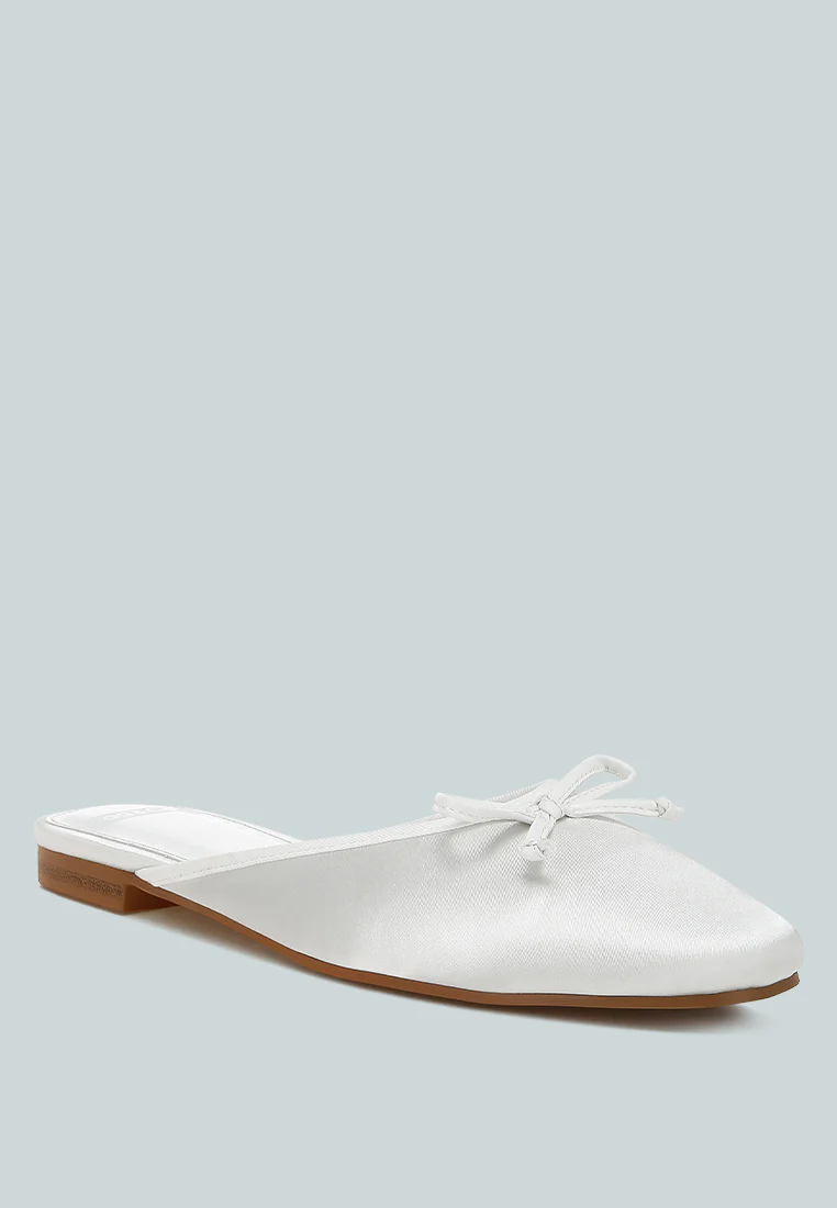 Taylena Satin Bow Detail Mules - Image 2