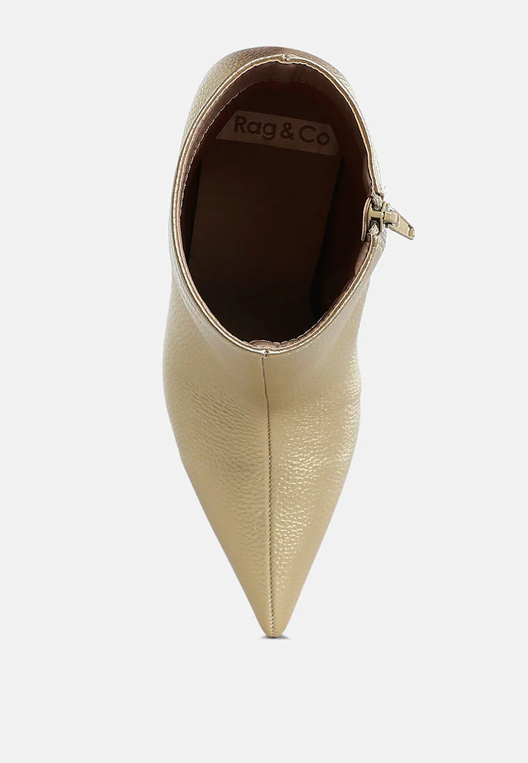 Tentia Metallic Pleather Spool Heel Boots - Image 9