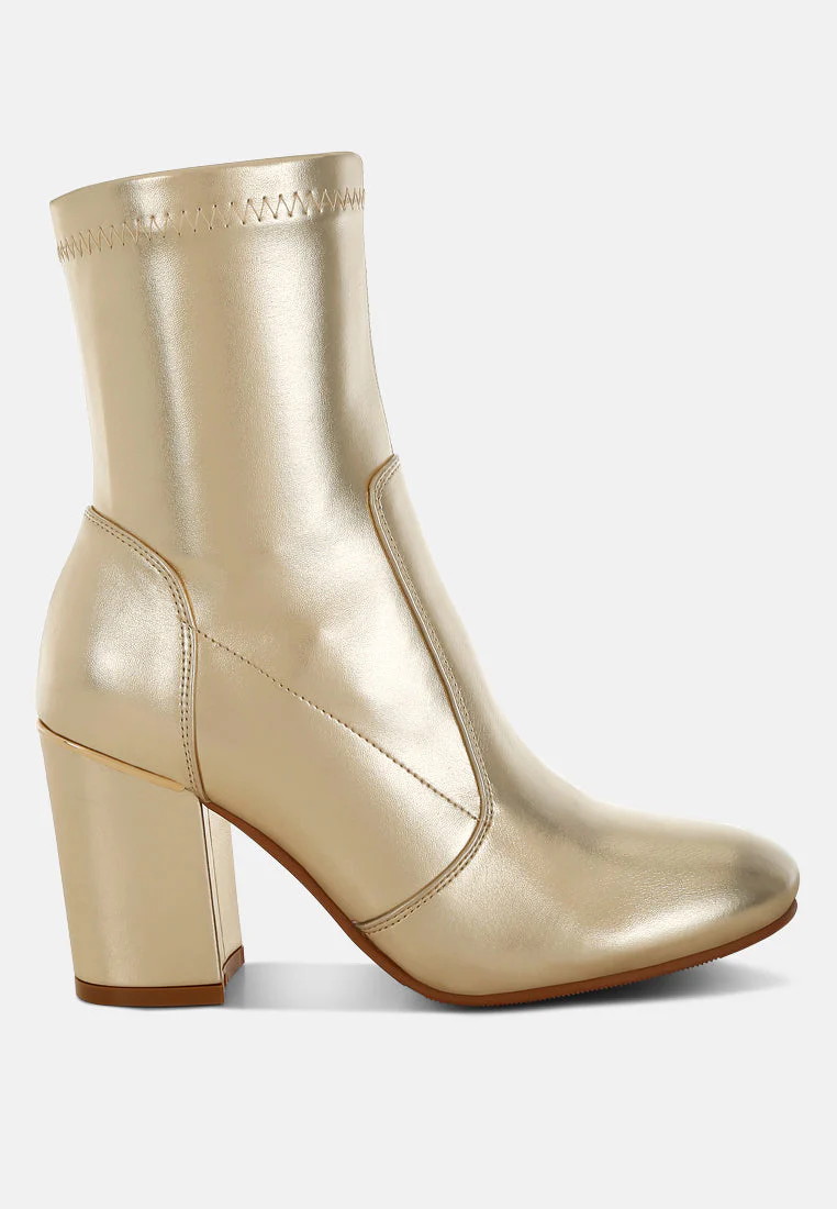 Tirana Metallic Pleather Sock Boots