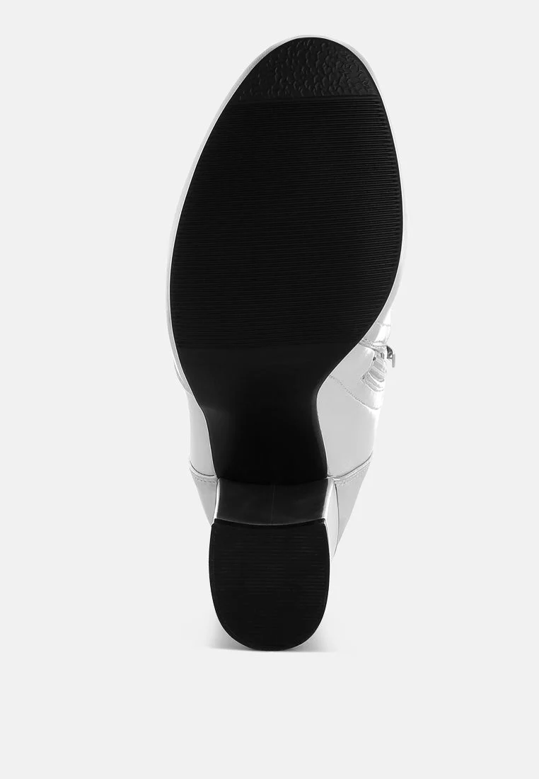 Tirana Metallic Pleather Sock Boots - Image 11