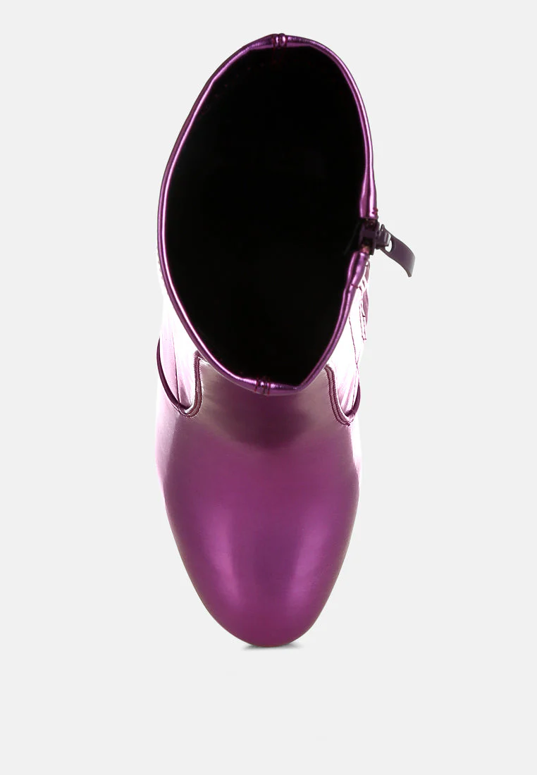 Tirana Metallic Pleather Sock Boots - Image 15