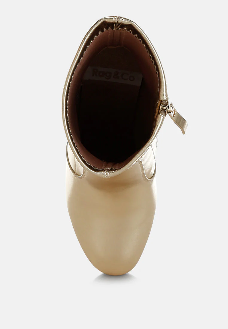 Tirana Metallic Pleather Sock Boots - Image 4
